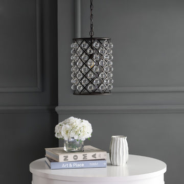Gabrielle Crystal/Metal LED Pendant - JONATHAN Y